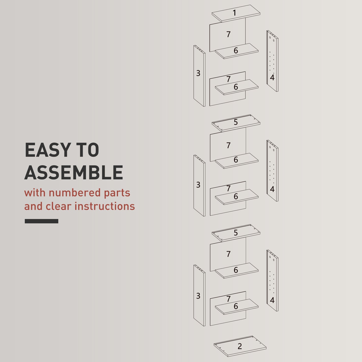 HOMCOM 260 CD/120 DVD Storage Unit - Grey