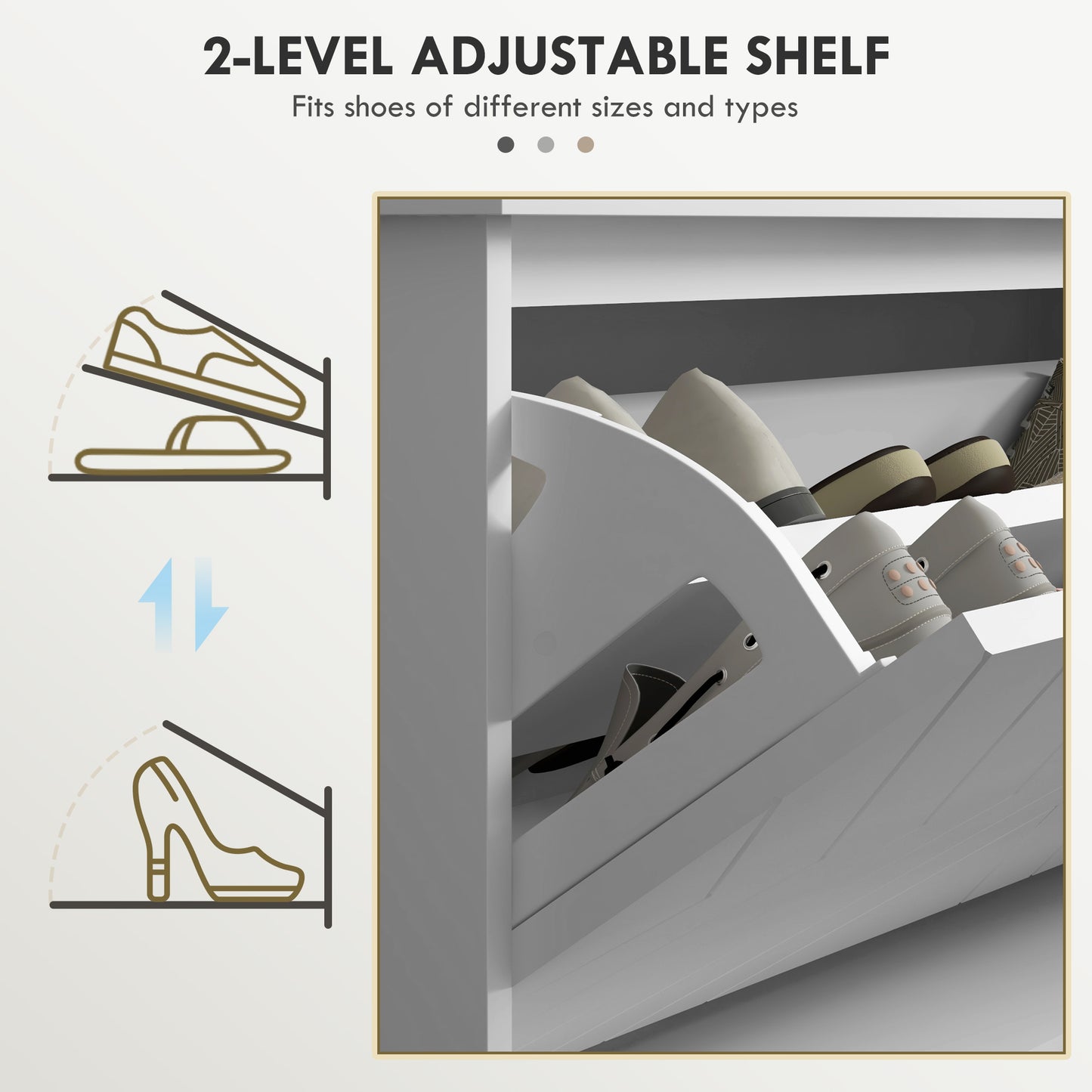 HOMCOM Shoe Storage with Seat Upholstered Hallway Bench Shoe Bench with Flip Drawer Adjustable Shelf for 10 Pairs of Shoes