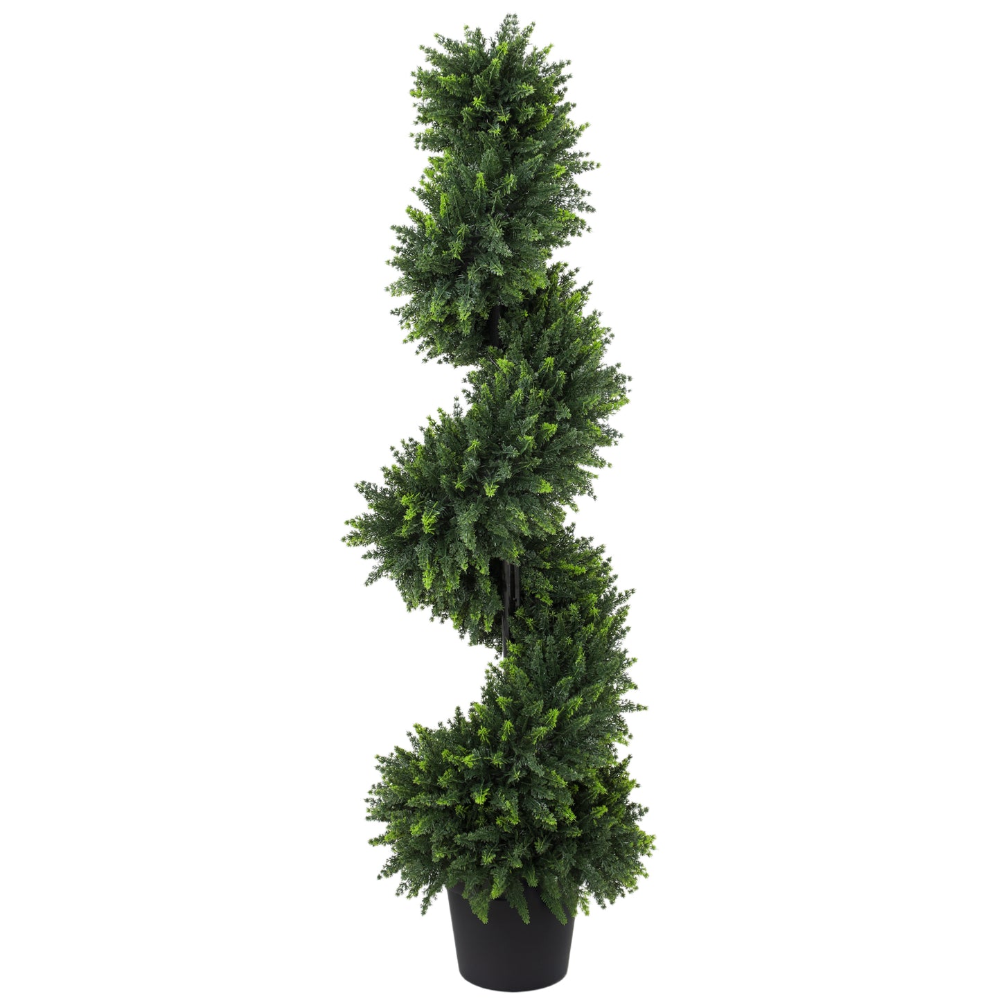 HOMCOM Decorative Artificial Plants Set of 2, UV Resistant Fake Plants in Pot for Indoor Outdoor Decor, 120 cm, Deep Green