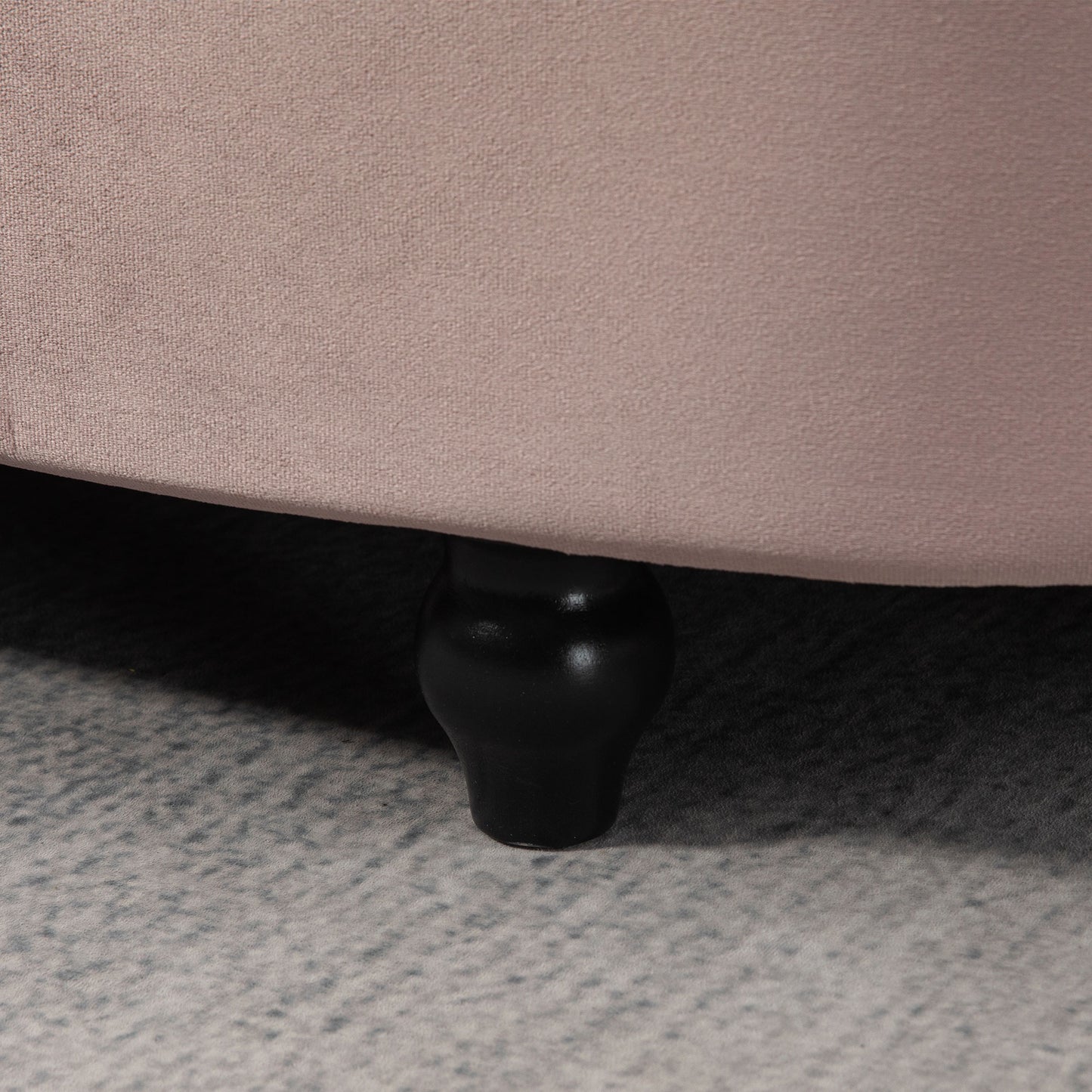 HOMCOM Tufted Semi-Circle Ottoman with Storage - Pink