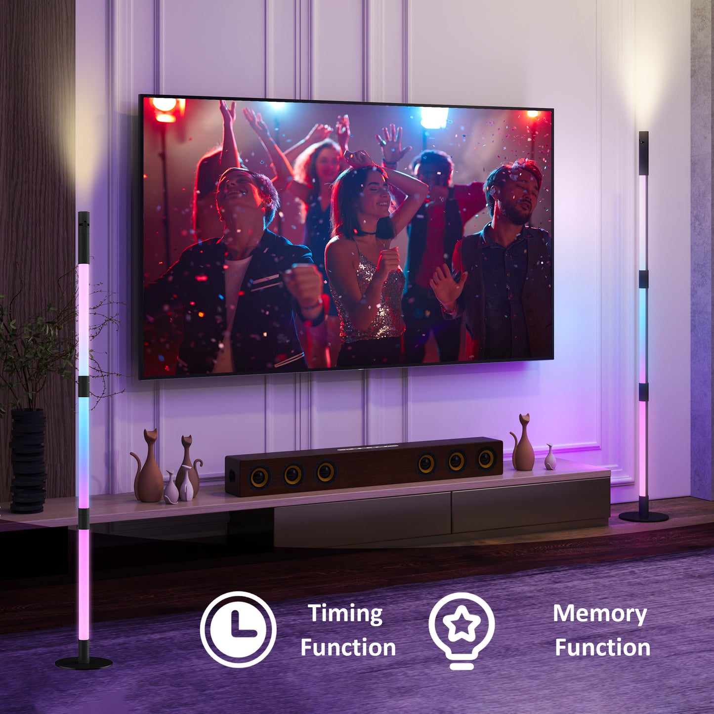 HOMCOM LED Floor Lamp with Reading Light, 360° RGB Corner Floor Lamp with App & Remote Control Dark Grey
