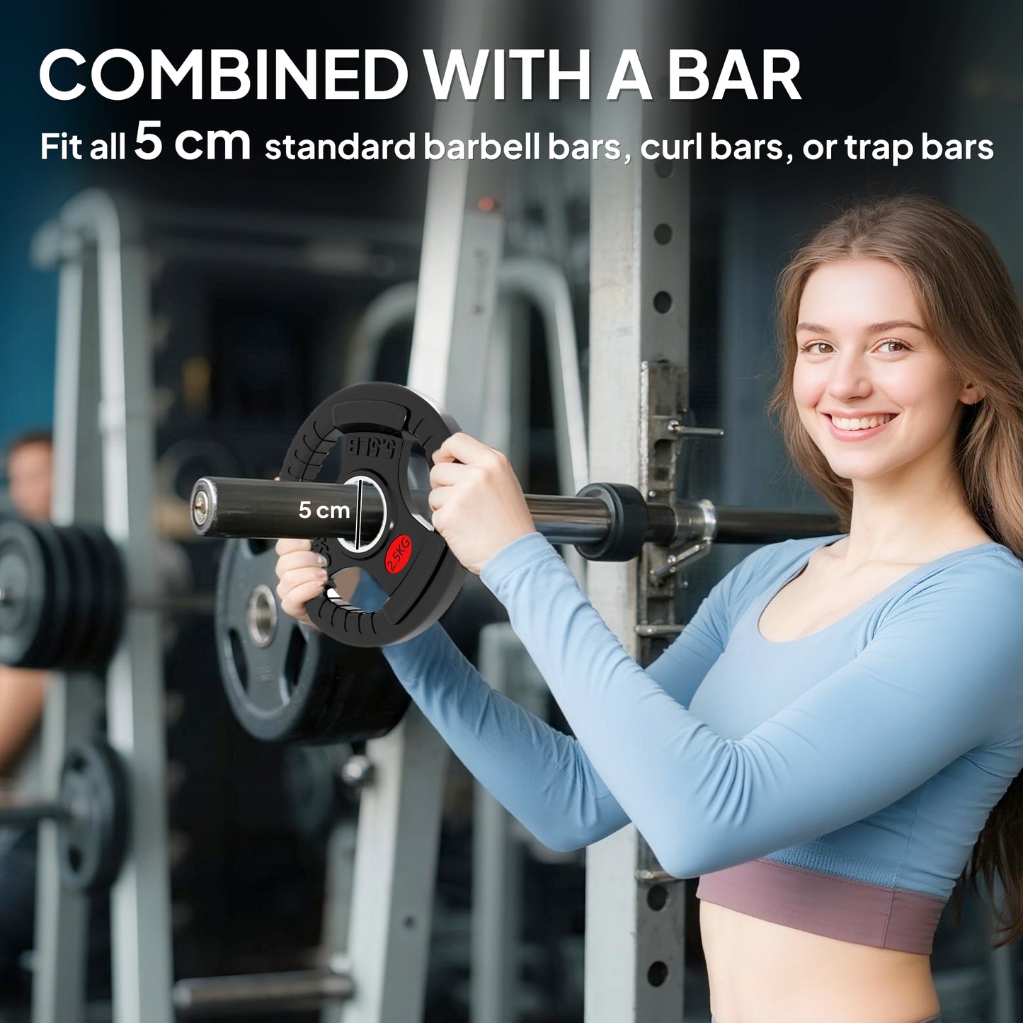 SPORTNOW Olympic Weight Plates, 2"/5cm, Tri-Grip, 2 x 2.5kg Pair for Weightlifting & Strength Training, Home Gym Fitness, Black