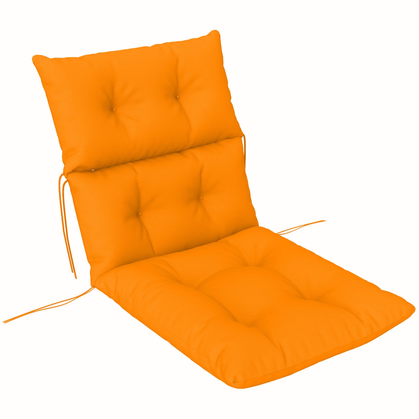 Outsunny Tufted Adirondack Chair Cushion, Thick Pad with Backrest & Ties, Orange