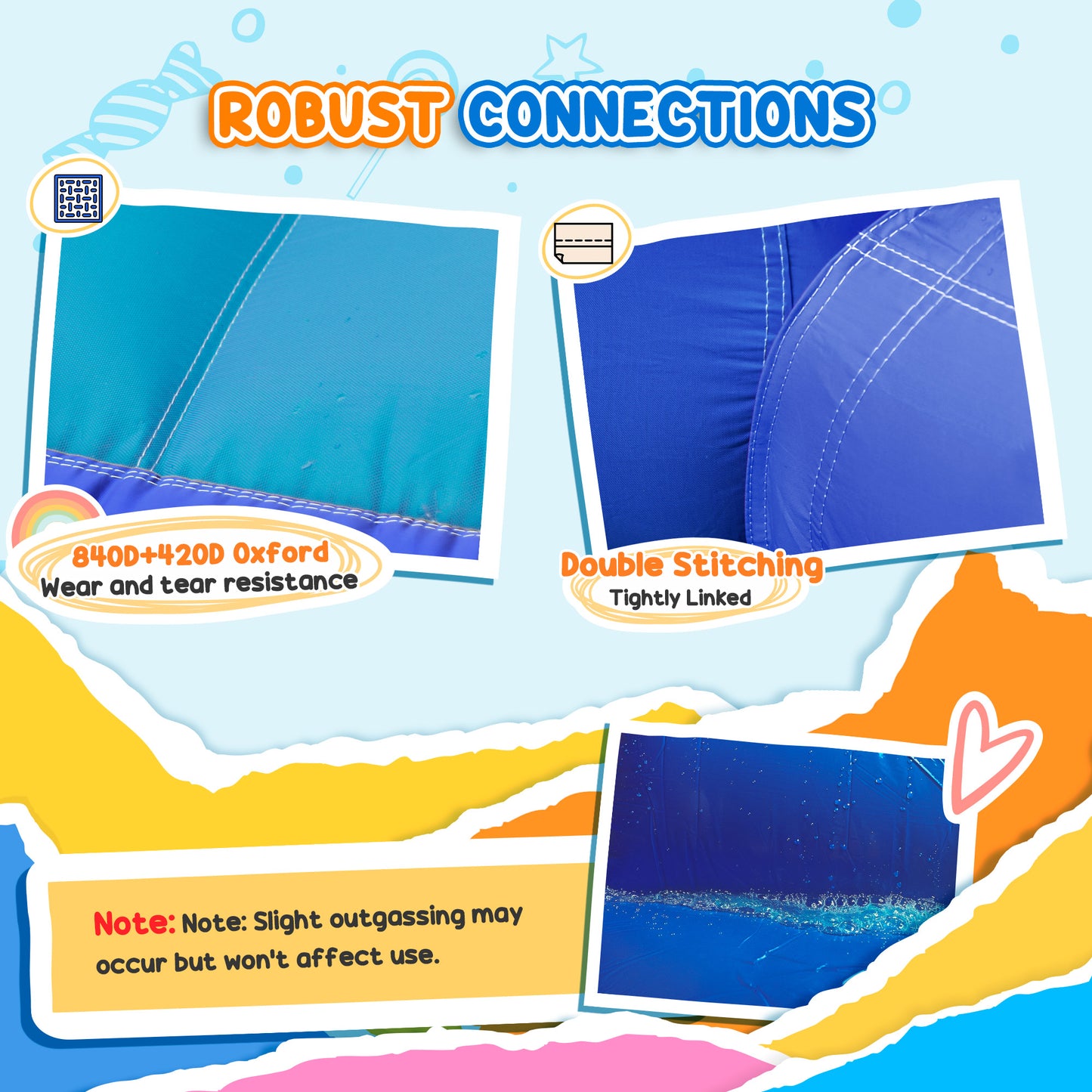 AIYAPLAY 5 in 1 Bouncy Castle for Children with 550W Blower, Water Slide, Splash Pool, Jumping Area, Climbing Wall, Cannon