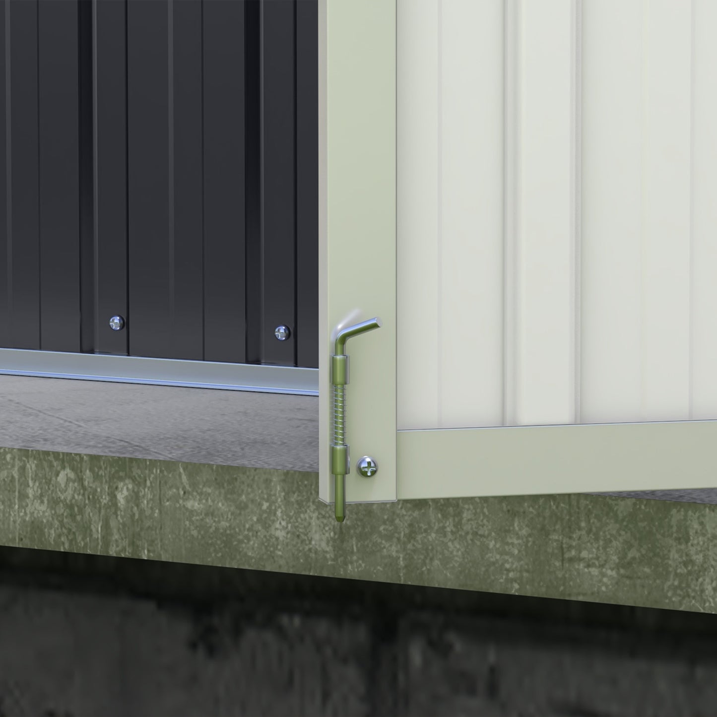 Outsunny 11x5.6ft Galvanised Steel Garden Shed with Lockable Doors and Gloves for Outdoor Patio, Garden Storage, Grey