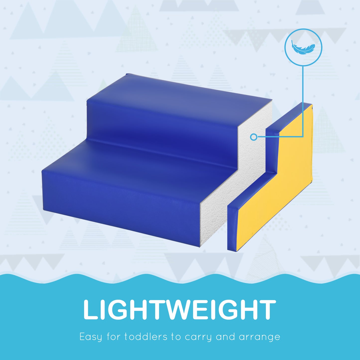 HOMCOM 2 Piece Soft Play Set for Toddler Climb and Crawl, for 12-36 Months, Red