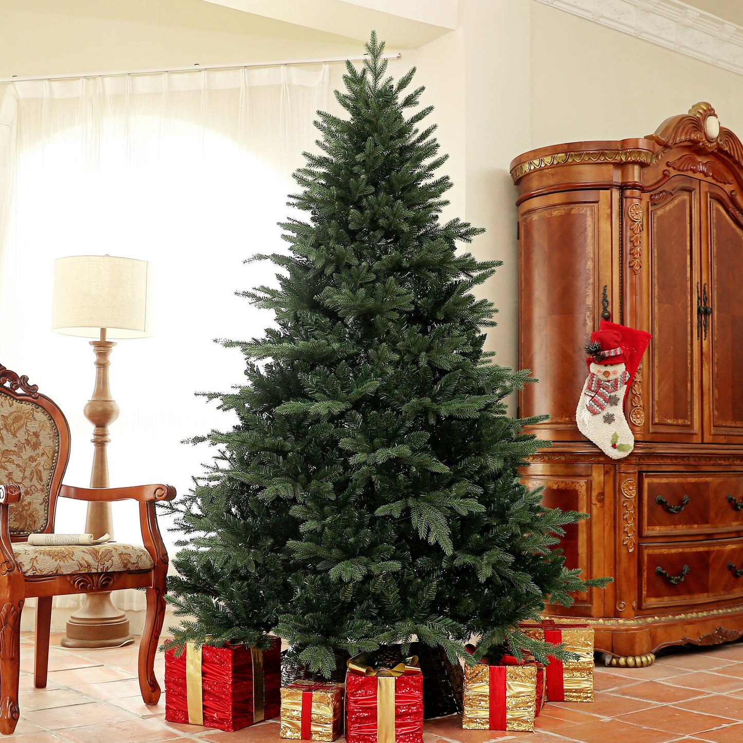HOMCOM 7ft Artificial Spurce Christmas Tree with 3116 Branch Tips