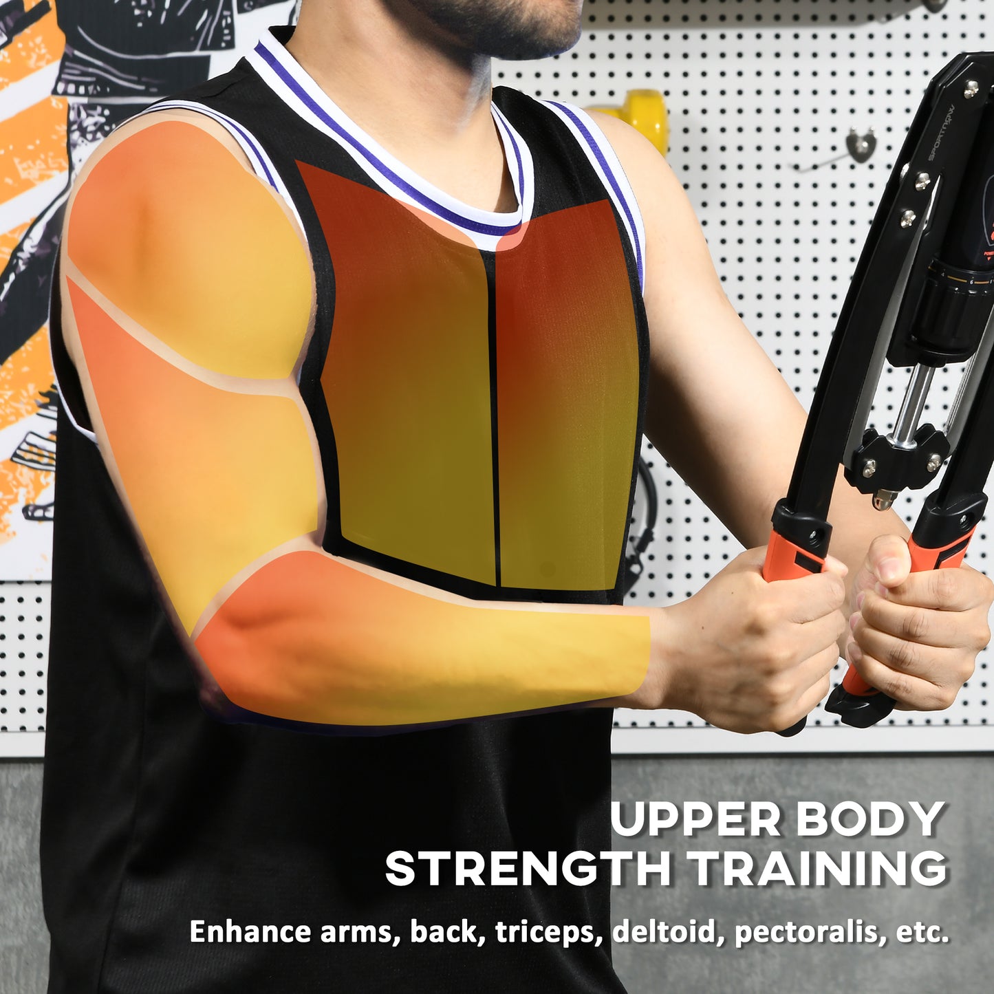 SPORTNOW Twister Arm Exerciser, Adjustable 22-440lbs, Chest Expander