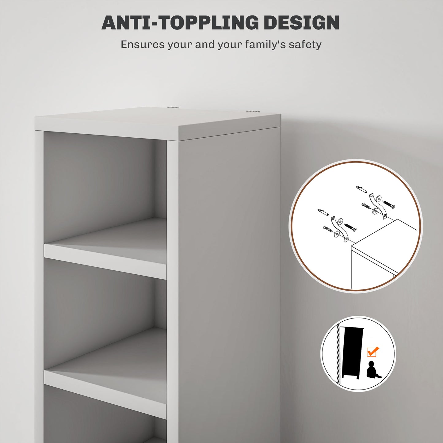 HOMCOM 204 CD Tall Narrow Media Storage Tower - White