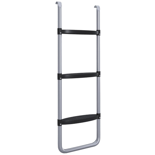 SPORTNOW Galvanised Steel Trampoline Ladder, 2/3 Steps for 6ft-16ft Trampolines, 97L x 32Wcm, Silver Tone