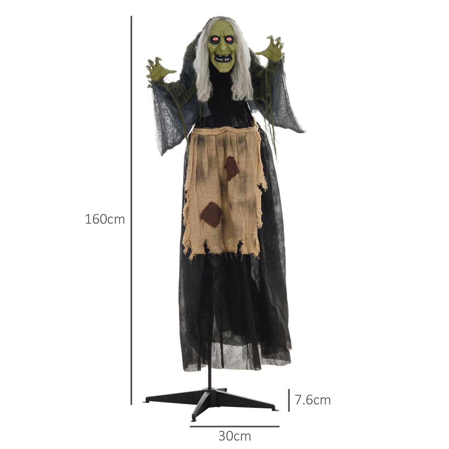HOMCOM 160cm 63" Witch Outdoor Halloween Decoration