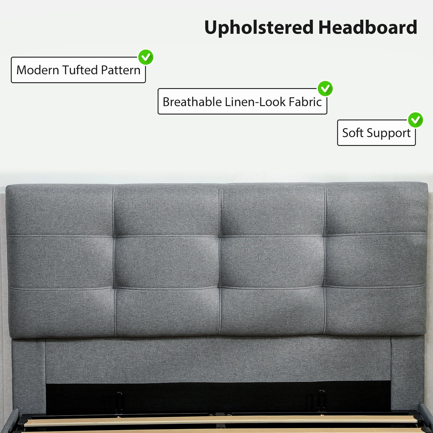 HOMCOM 4ft6 Double Ottoman Bed with Gas Lift Storage - Grey
