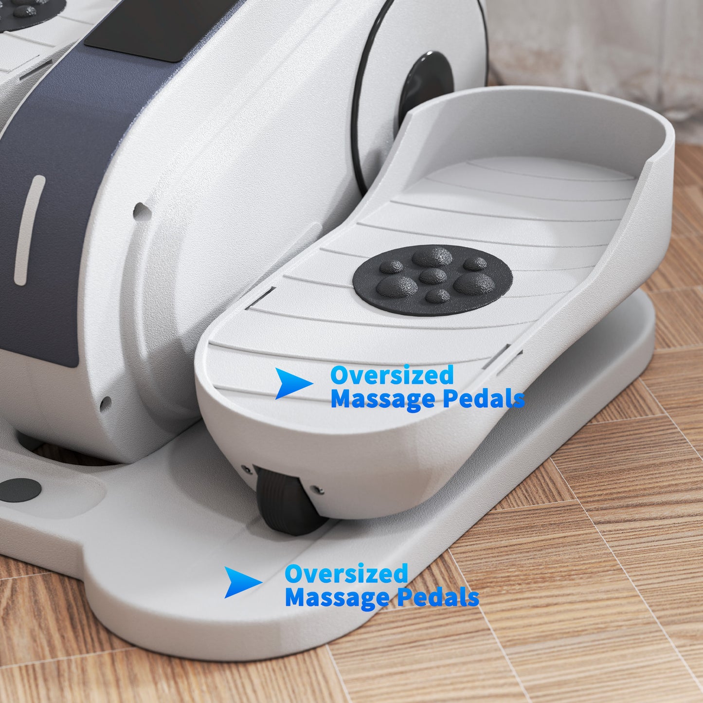 SPORTNOW Under Desk Elliptical, Mini Trainer with LCD Monitor & Remote, 10 Speeds, Quiet & Portable for Seniors, White