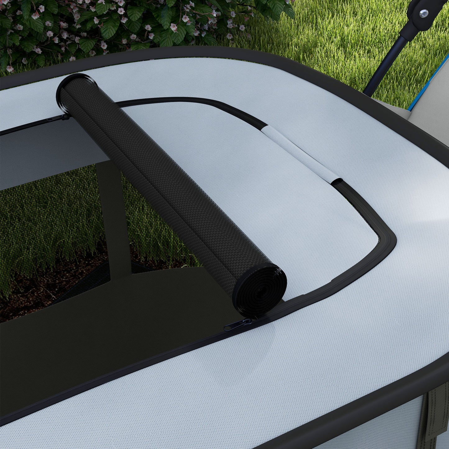 PawHut Foldable Dog Pen with Storage Bag for Indoor/Outdoor Use Grey - Large