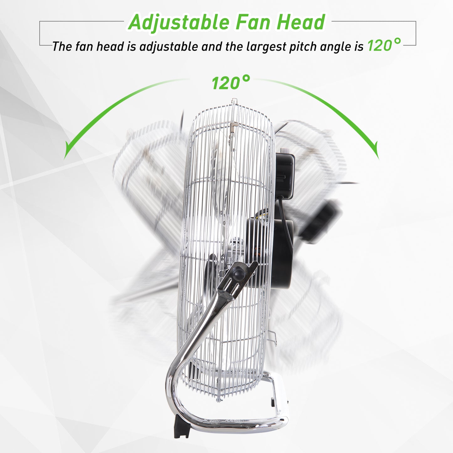 HOMCOM 100W 3 Wind Speed Metal Fan Silver