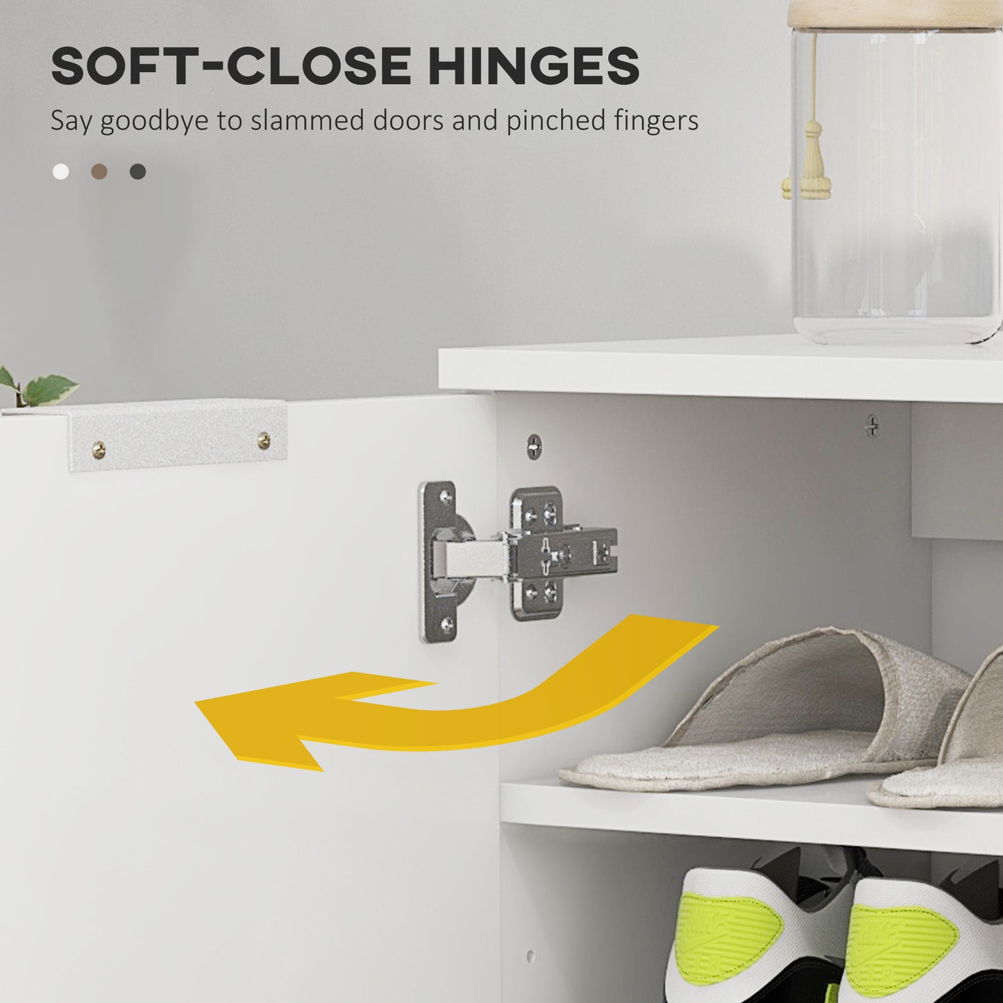 HOMCOM Five-Shelf Shoe Storage Cupboard - White