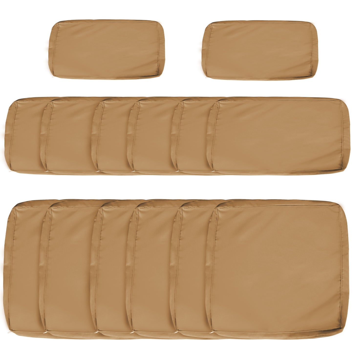 Outsunny Garden Rattan Sofa Cushion Polyester Cover Replacement Outdoor- No Cushion Included, Beige