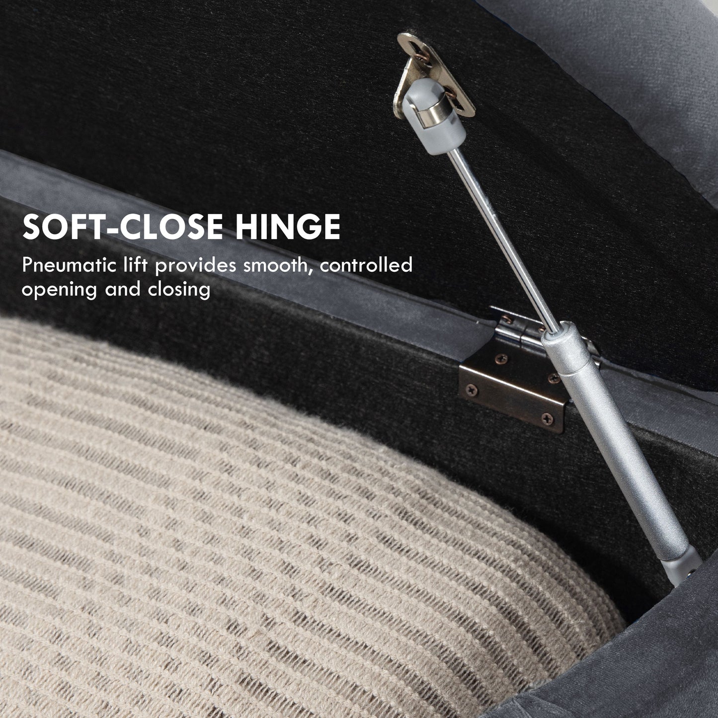 HOMCOM Tufted Semi-Circle Ottoman with Storage - Dark Grey