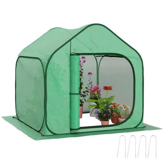Outsunny 150 x 148cm Pop-Up Greenhouse - Green