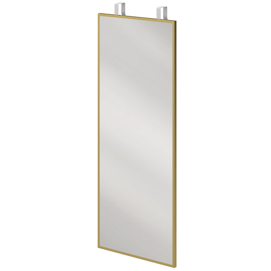 HOMCOM 40 x 110 cm Full Length Wall Mirror, Rectangular Mirror with Adjustable Hooks, Over the Door or Wall Mounted, Gold Tone