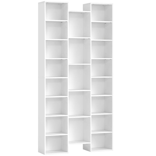 HOMCOM 21-Compartment Bookshelf - White