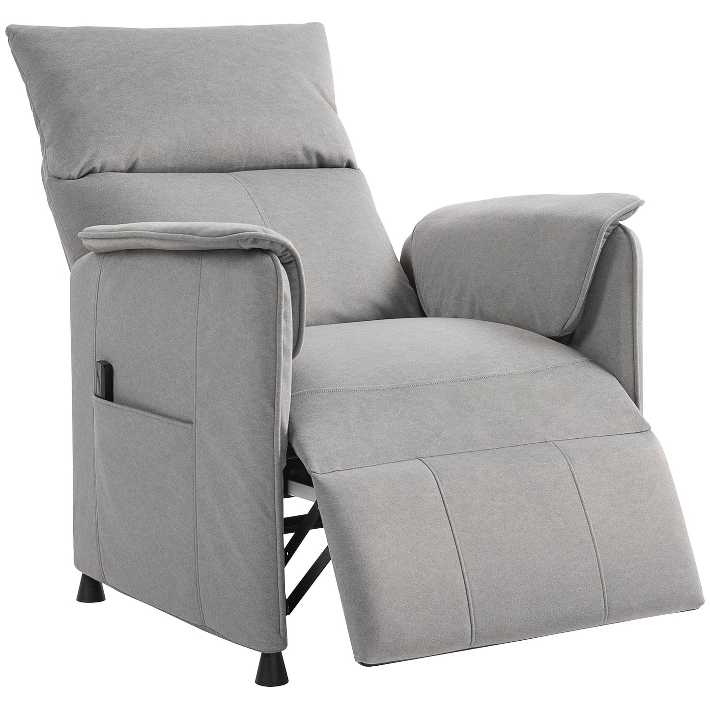 HOMCOM Power Lift Recliner Chair, Reclining Chair with Remote, Pocket Springs, Silent Motor and Side Pockets, Grey