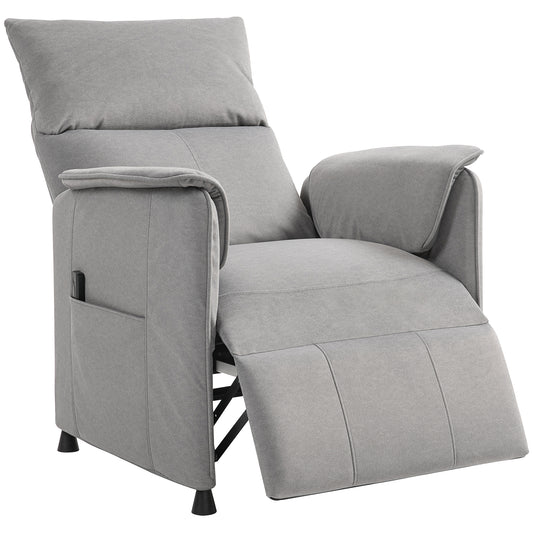 HOMCOM Power Lift Recliner Chair, Reclining Chair with Remote, Pocket Springs, Silent Motor and Side Pockets, Grey