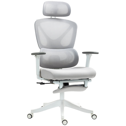 HOMCOM Executive Office Chair Adjustable Lumbar Support Grey