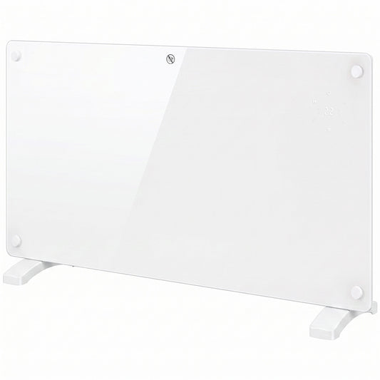 HOMCOM 1500W Smart Panel Heater Wall Mounted & Freestanding, Electric Heater with Weekly Timer, Open Window & Anti-Frost, White