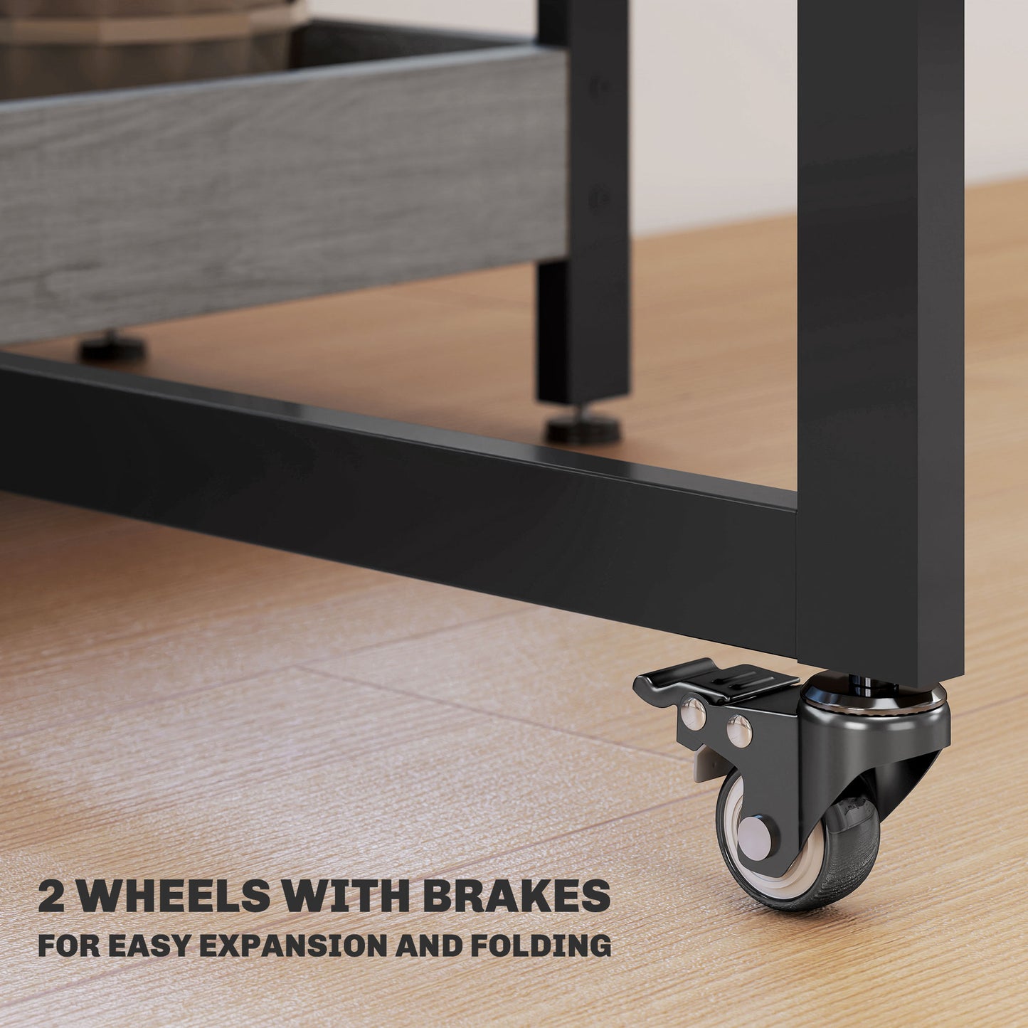 HOMCOM Industrial Folding Dining Table, Drop Leaf Table with Open Compartments for Small Spaces, Kitchen, Dining Room, Grey