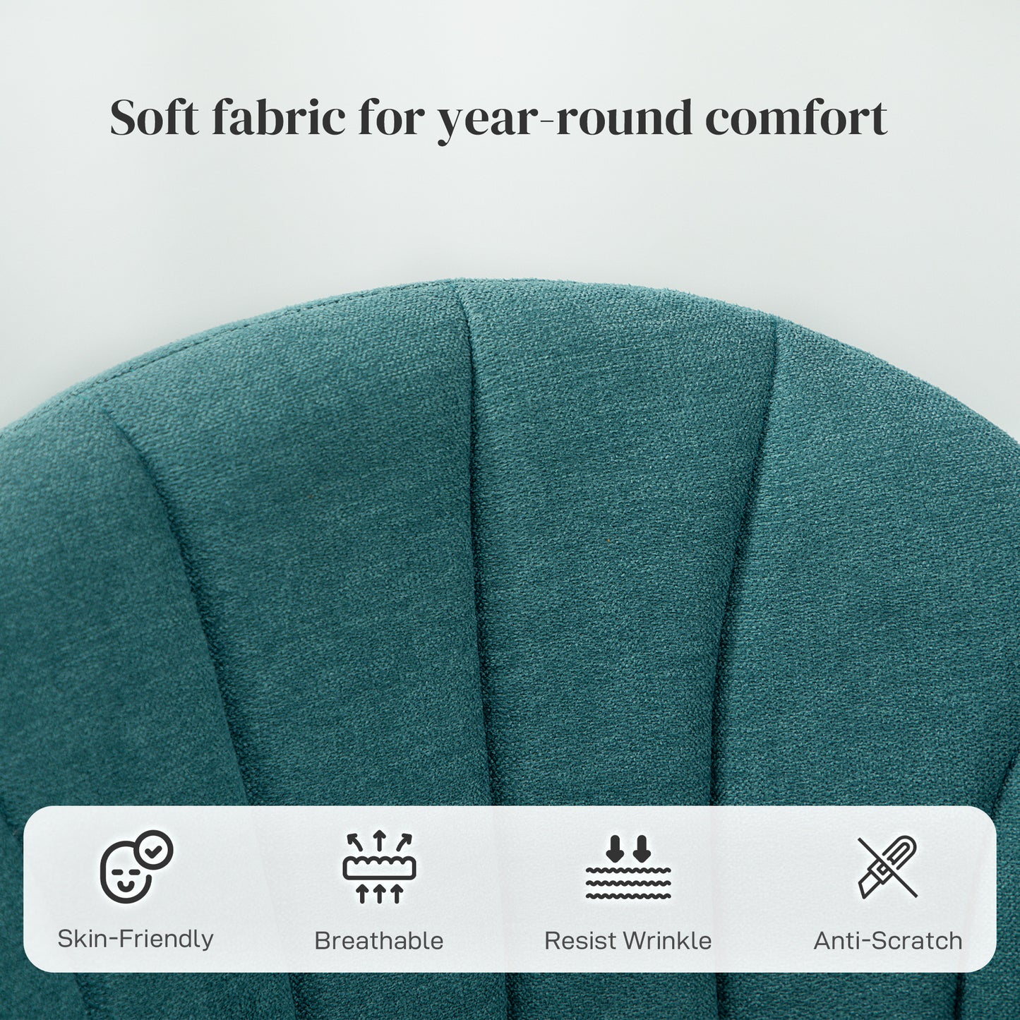 HOMCOM Velvet Dining Chairs Set of 2, Modern Upholstered Kitchen Chairs with Metal Legs, Shell Backrest, Padded Seat for Dining Room, Green