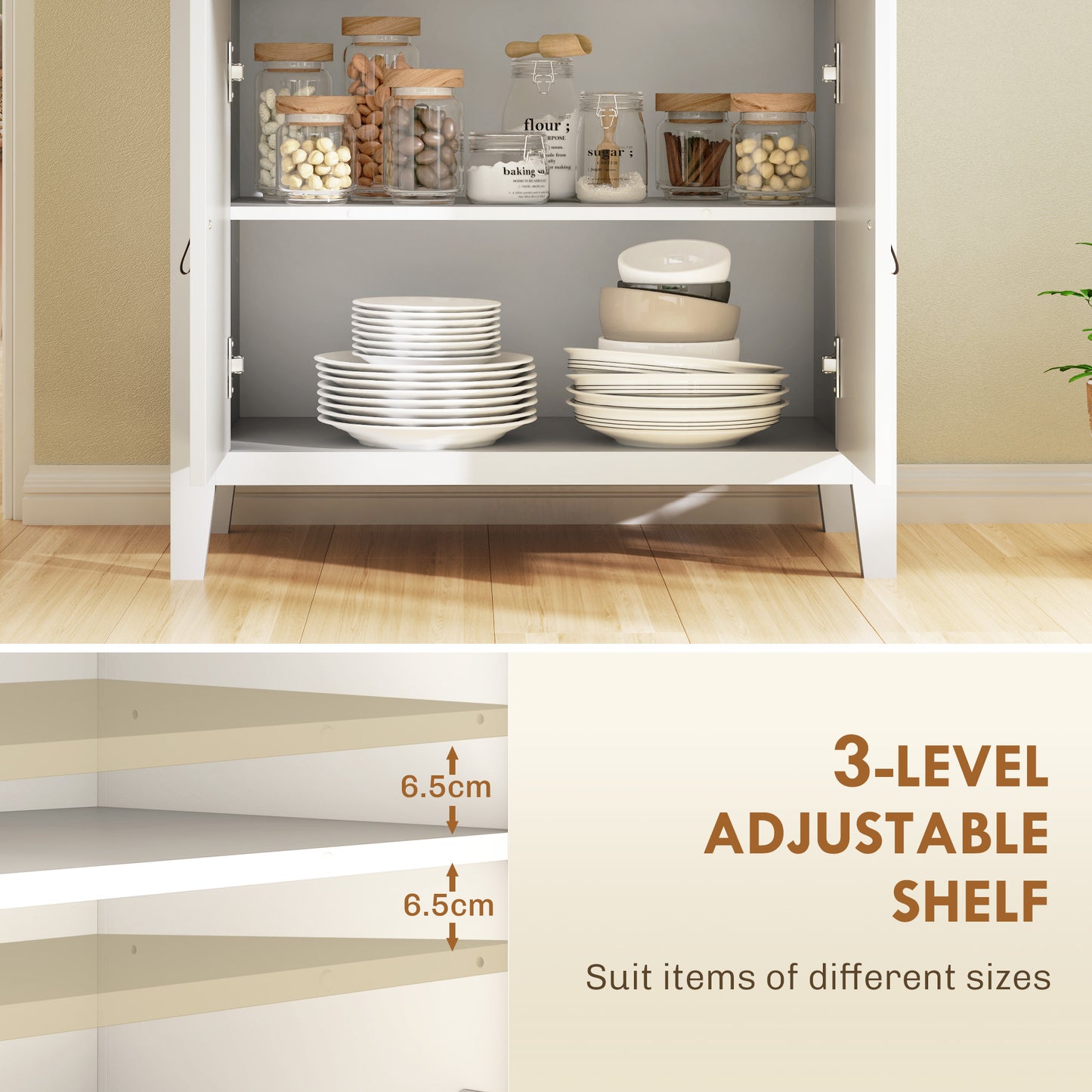 HOMCOM Sideboard for Living Room - White