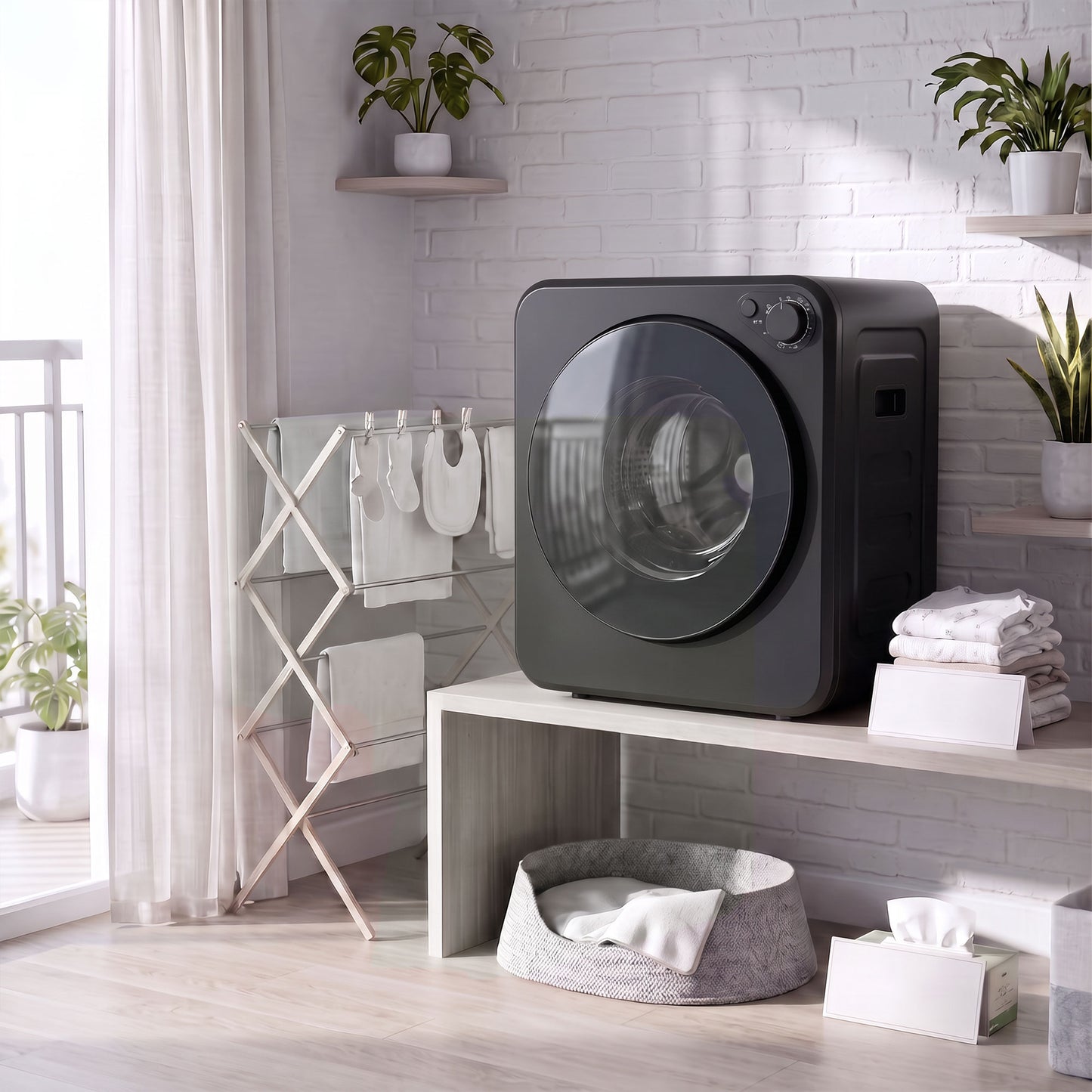 HOMCOM 4kg Front Load Laundry Dryer, Portable Clothes Dryer with 2 Power Modes, 400W/800W, Black