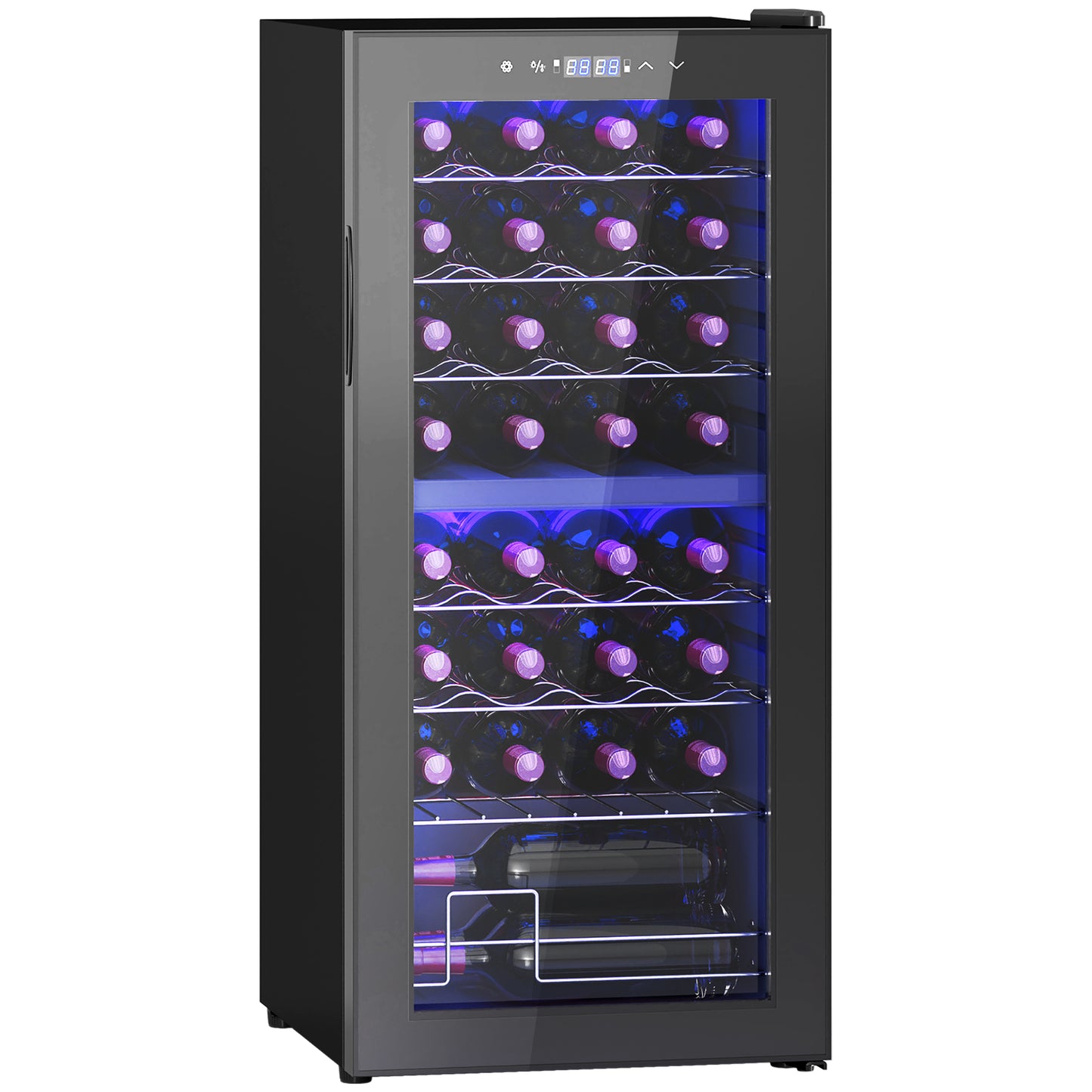 HOMCOM 32 Bottle Dual Zone 5-18°C Wine Fridge - Black