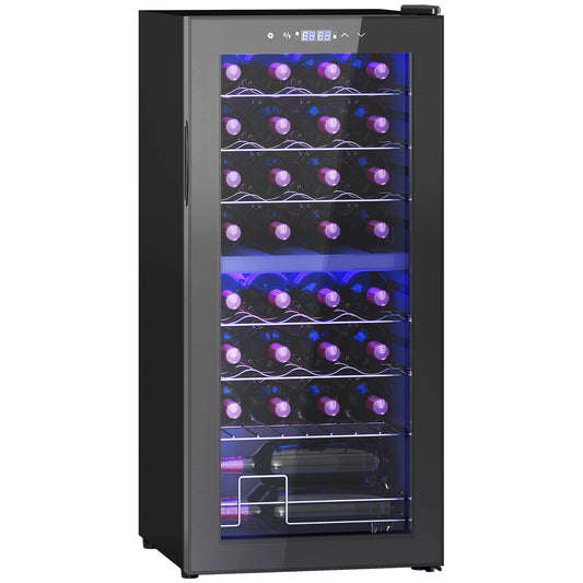 HOMCOM 32 Bottle Dual Zone 5-18°C Wine Fridge - Black