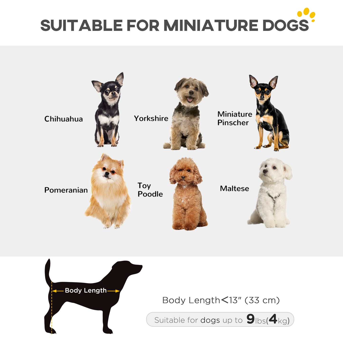 PawHut Pet Wagon Cart, Dog Stroller for Small Dogs and Cats with 4 Wheels, Safety Straps, Storage Bag, Mat