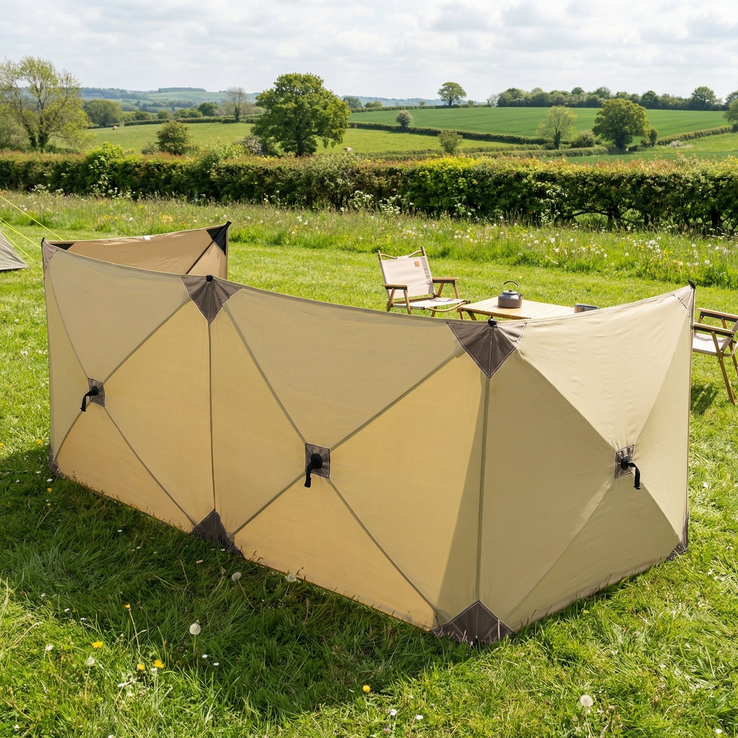 Outsunny Camping Windbreak Pop Up Windbreaker Blocker for Beach Caravan Outdoor 480 x 120 cm