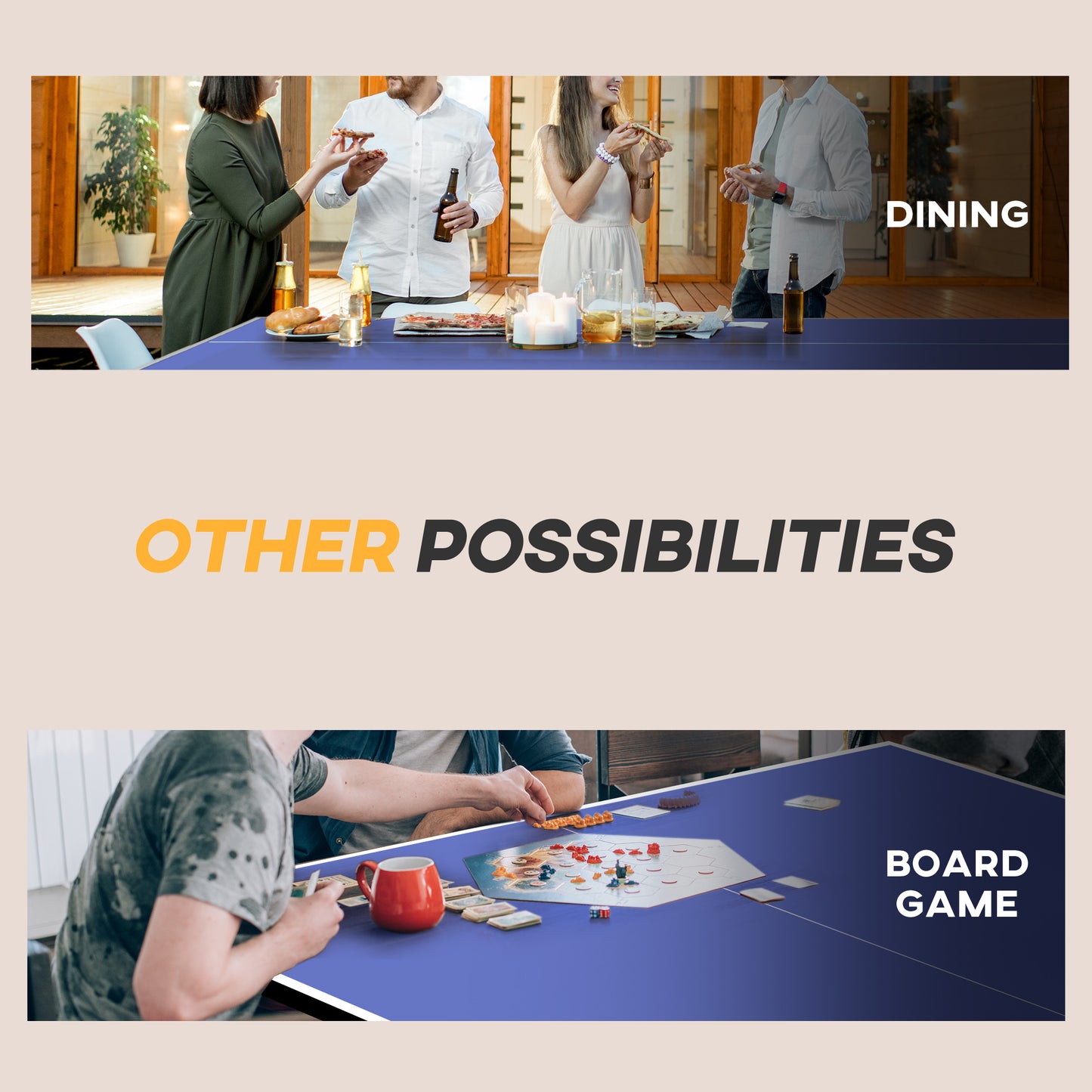 SPORTNOW 9FT Folding Table Tennis Table with 4 Wheels, for Indoor Use, Blue