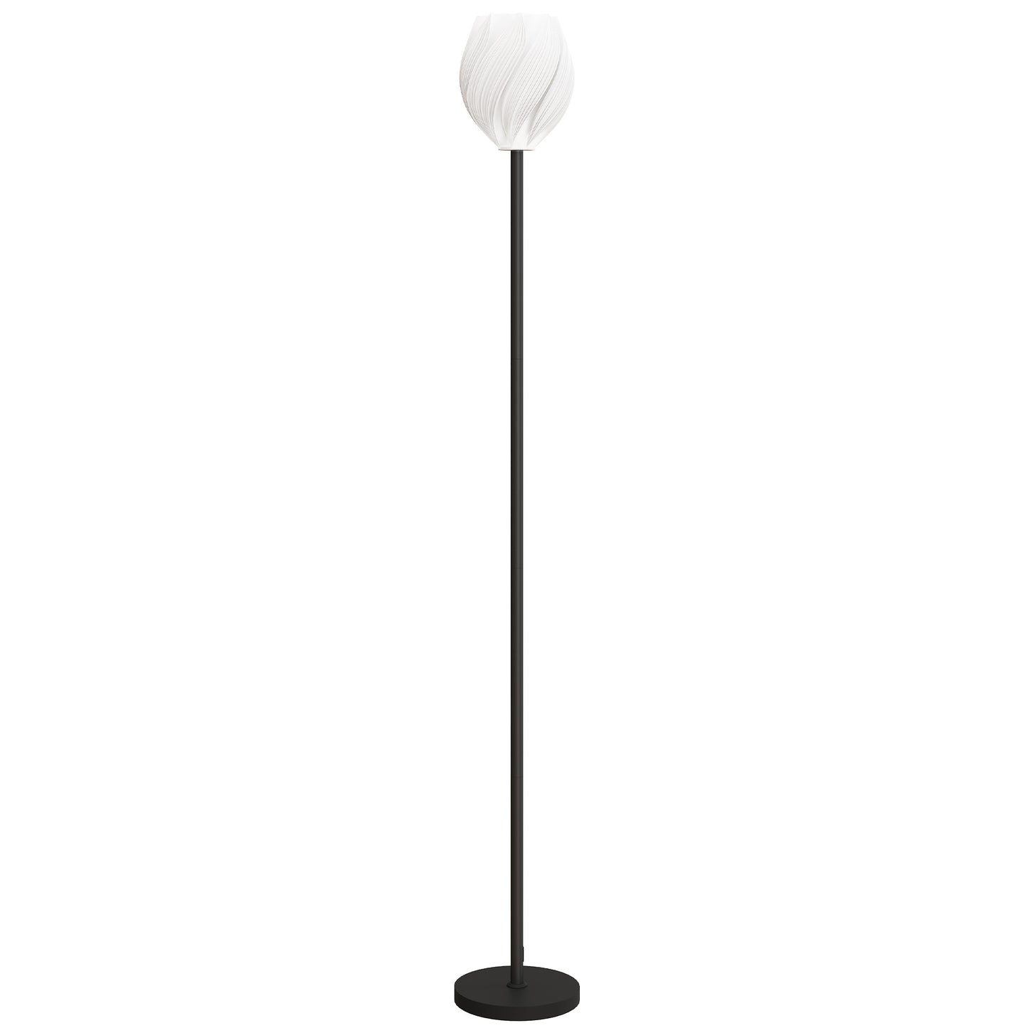 HOMCOM Flower Floor Lamp, 3D Printed Modern Standing Lamp w/ Rose Shade, 3 Color Temps & Foot Switch, Tall Minimalist Lampshade, White