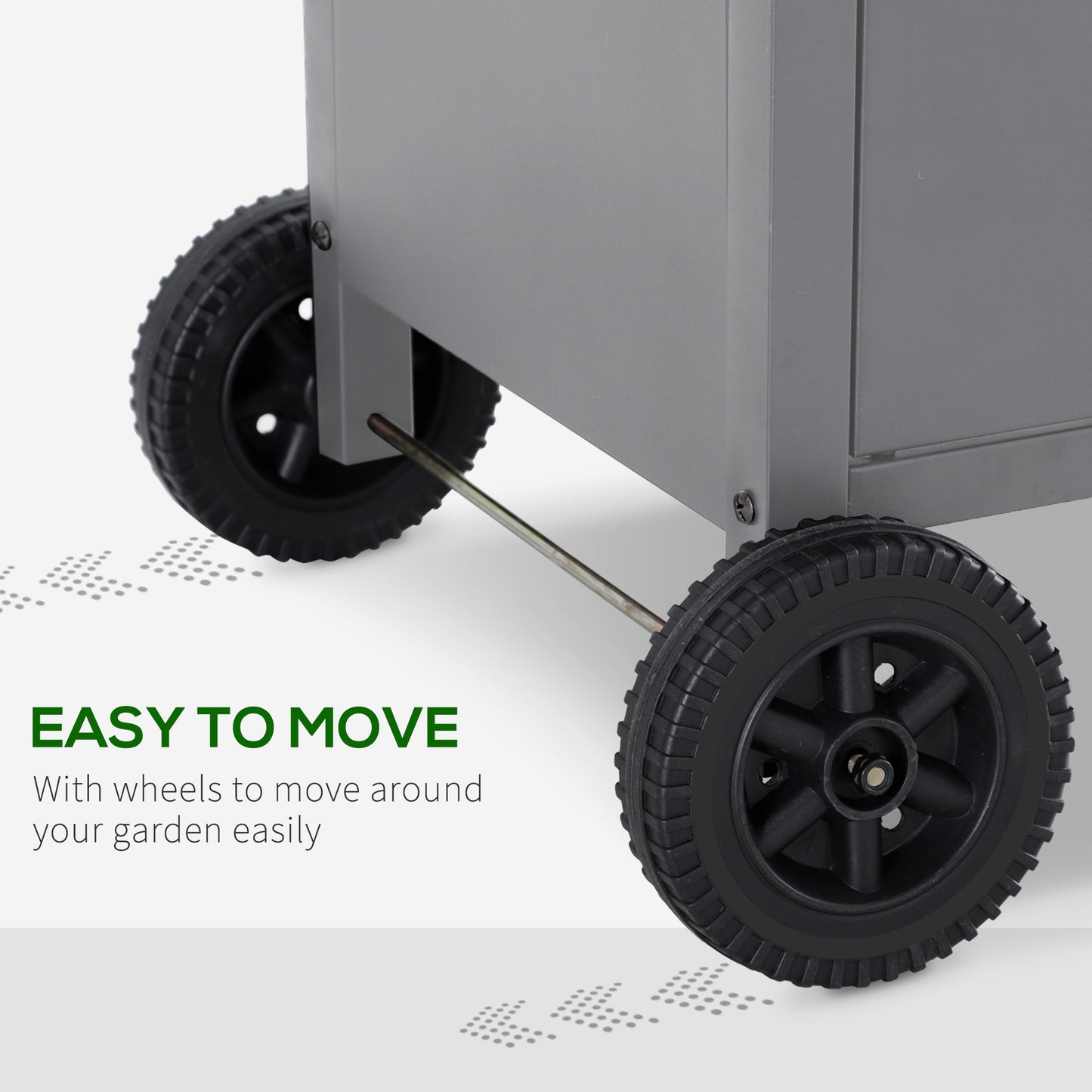 Outsunny 4+1 Burner Gas BBQ Grill, Trolley with Wheels, Warming Rack, Side Shelves, Thermometer, Grey
