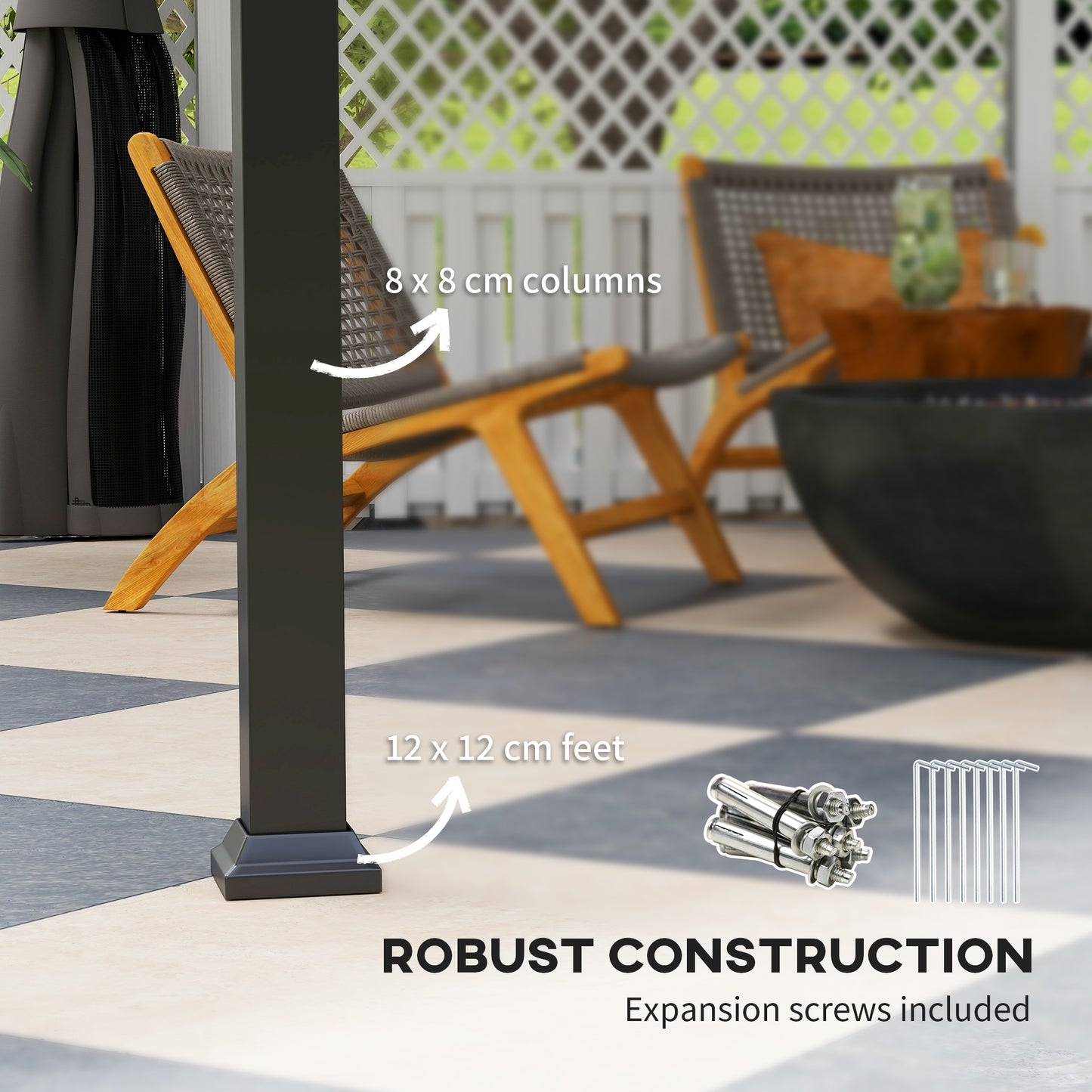 Outsunny Hardtop Gazebo, 3x3m, Steel Roof, Water Gutter, Waterproof Pavilion with Netting/Curtains for Patio/Deck, Garden Gazebo, Black