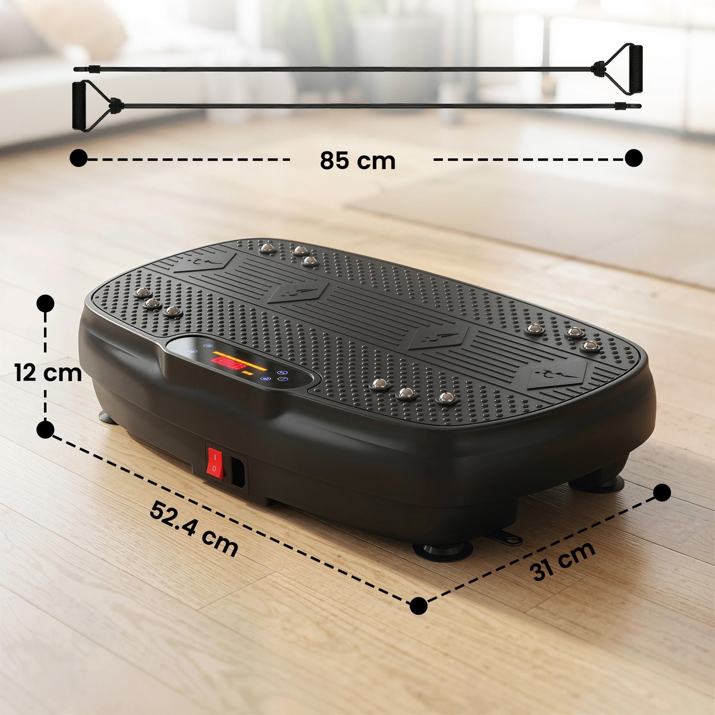 SPORTNOW Vibration Plate Exercise Machine with 120 Speed Levels, 5 Programs, Vibrating Plate with Resistance Bands