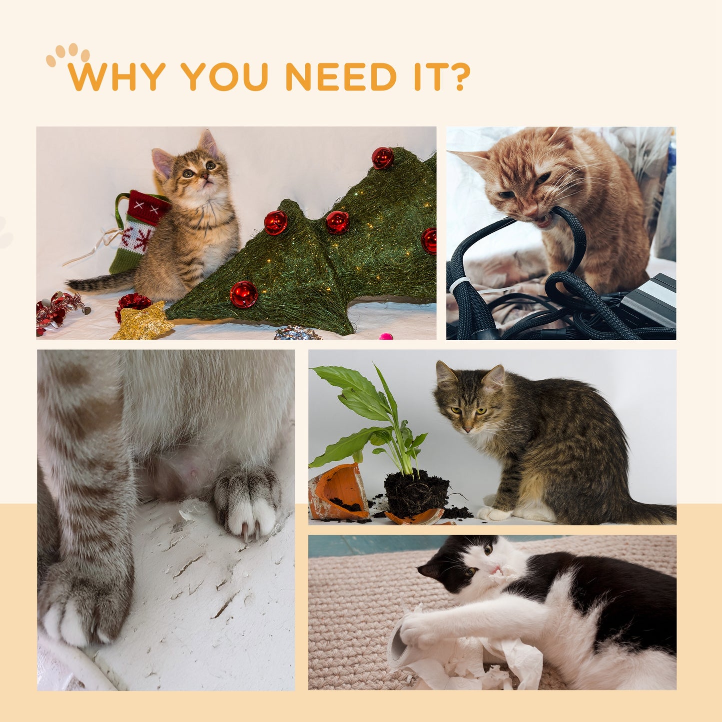 PawHut Cat Wheel with Brake Scratching Pads Oak