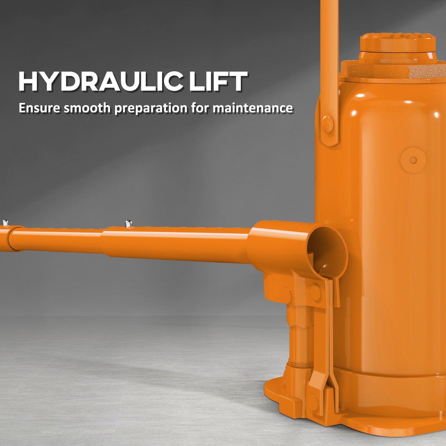 HOMCOM 12 Tonne Hydraulic Bottle Jack, 19-37 cm Lift Range, Heavy Duty with Saddle & 3-Section Handle for Cars & Trucks, Orange