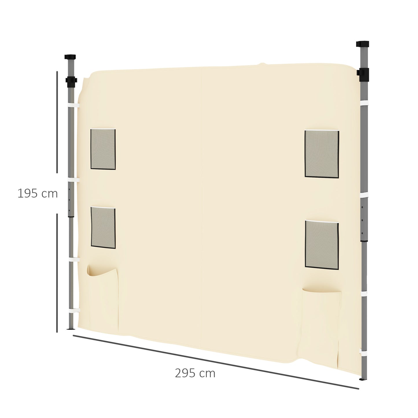 Outsunny 195 x 295cm Replacement Gazebo Sidewall - Beige