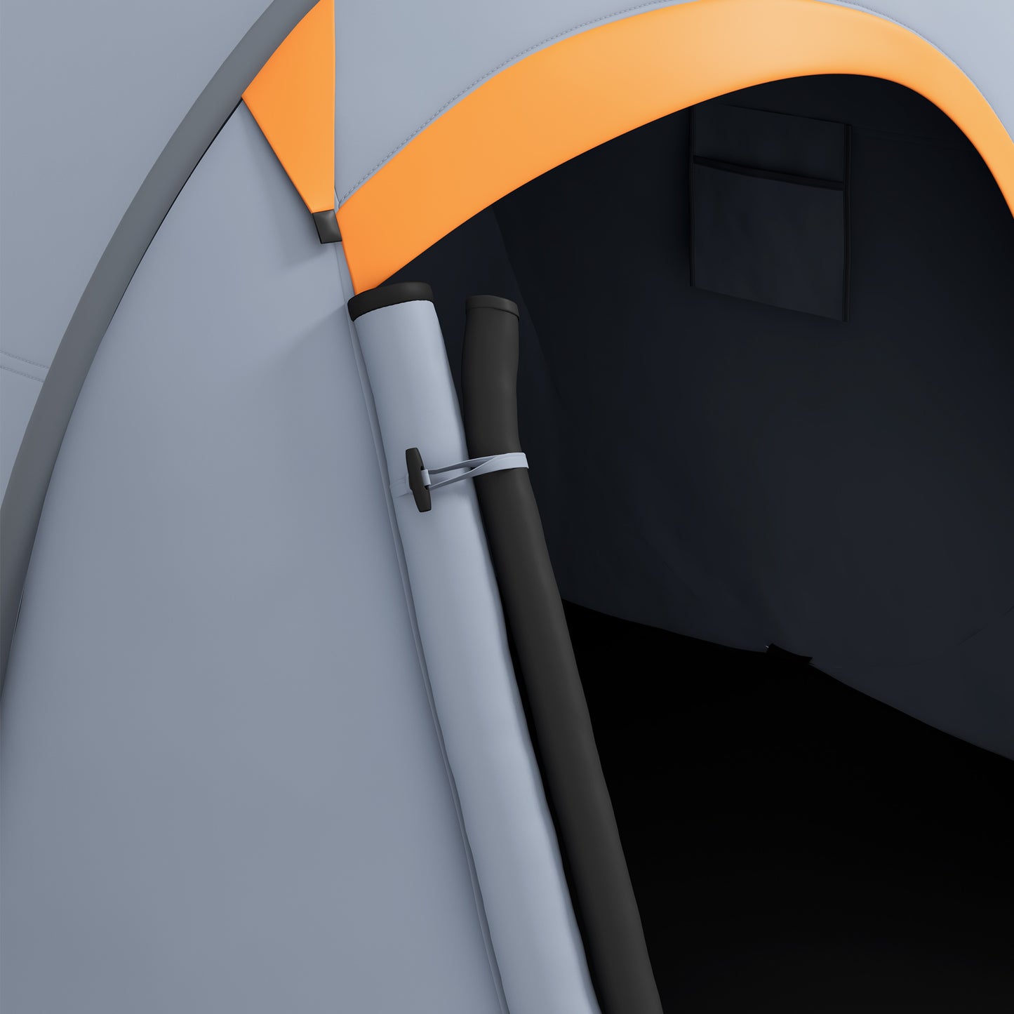 Outsunny 2 Man Pop up Camping Tent 2000mm Waterproof with Carry Bag for Fishing Hiking Backpacking Grey and Orange