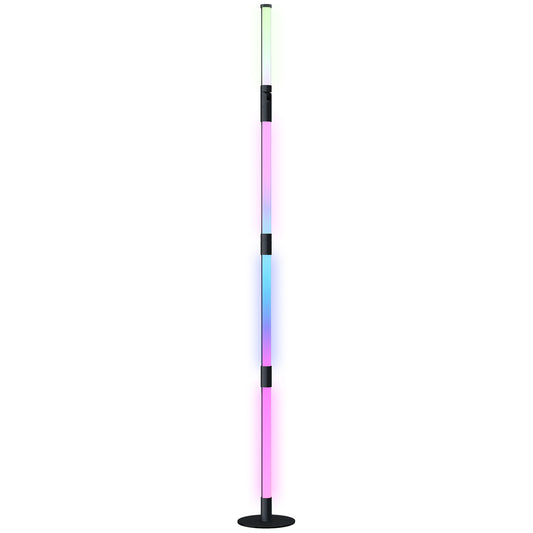 HOMCOM LED Floor Lamp, 360° RGB Detachable Corner Floor Lamp with App & Remote Control, Dark Grey