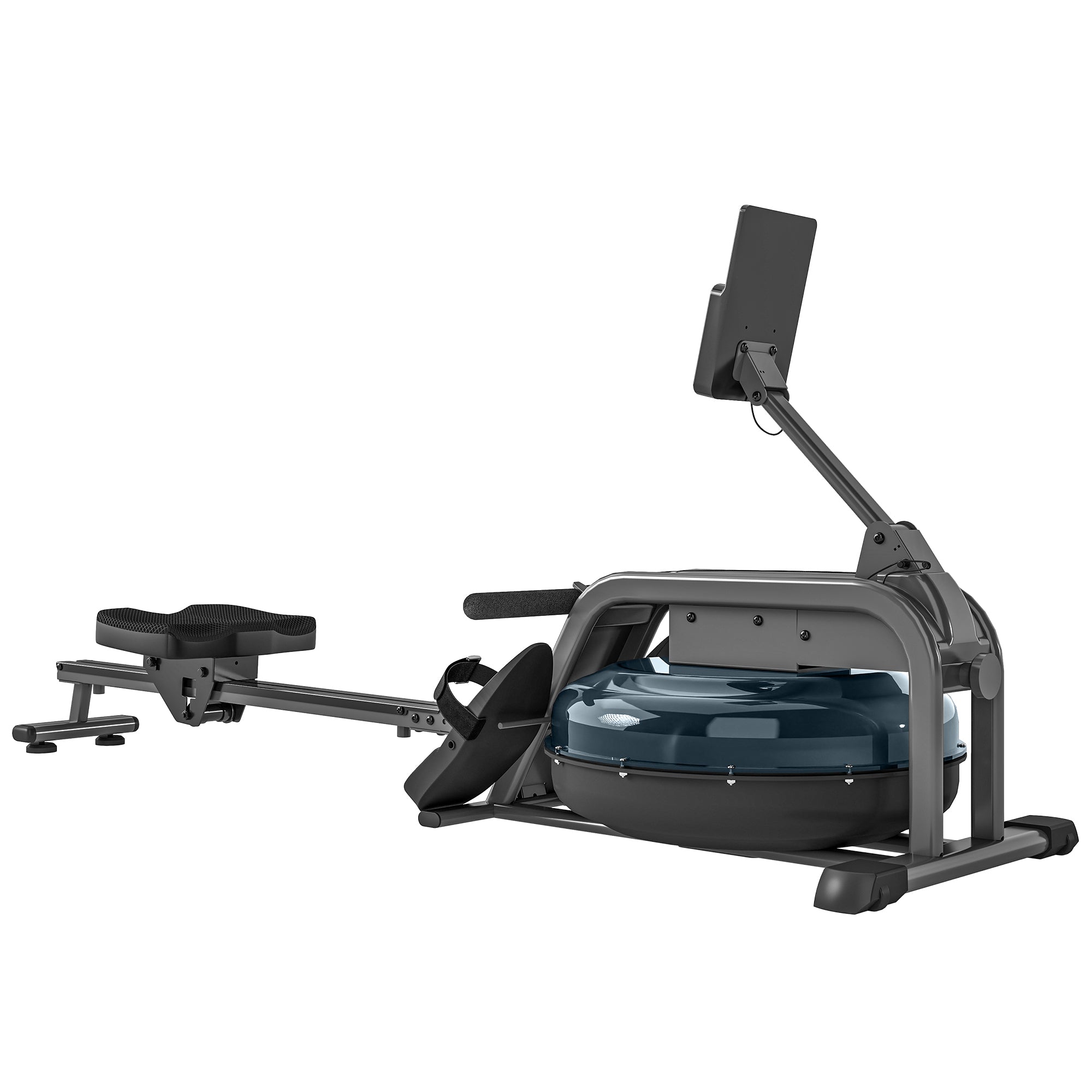 Standing Up Rowing Machine SPORTNOW Water Rowing Machine with Wheels, Vertical Storage, Adjustabl ...