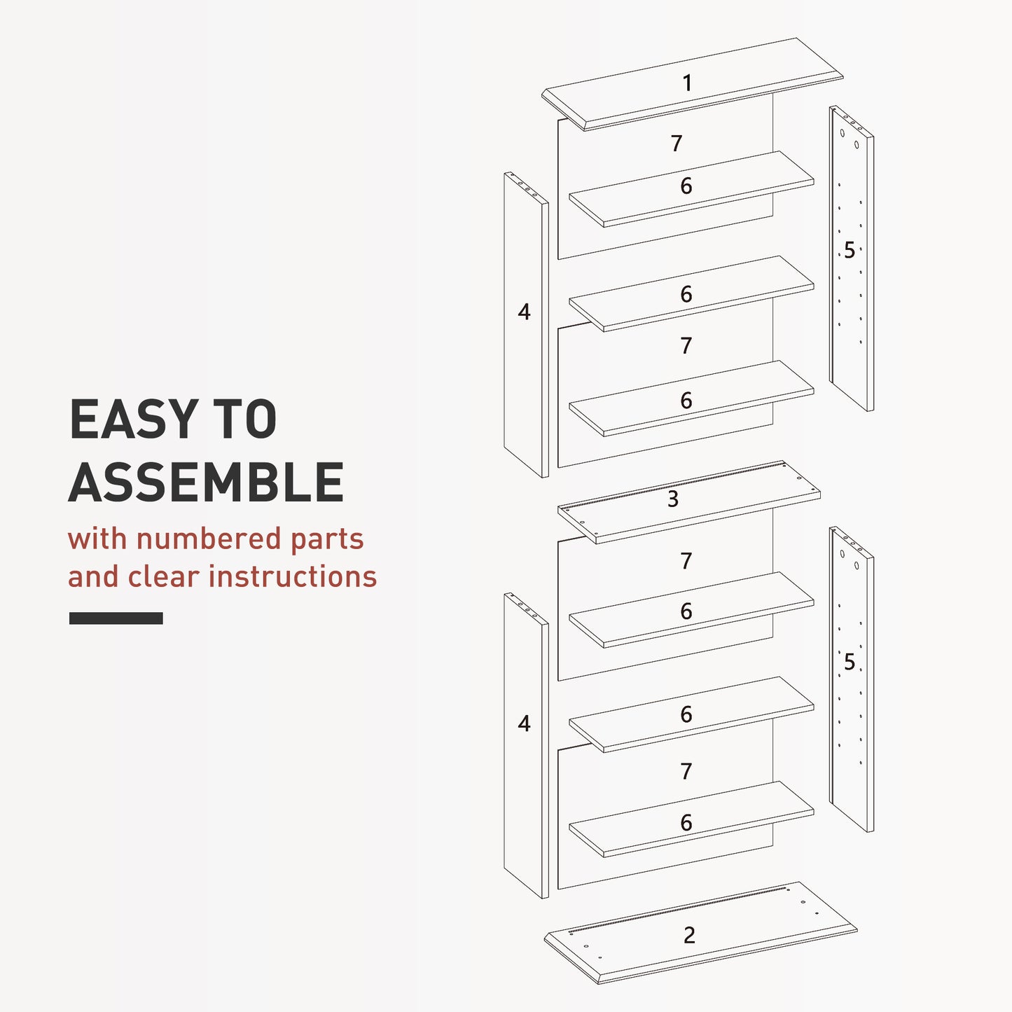 HOMCOM 360 CD/185 DVD/185 Blu-ray Storage Unit - Grey