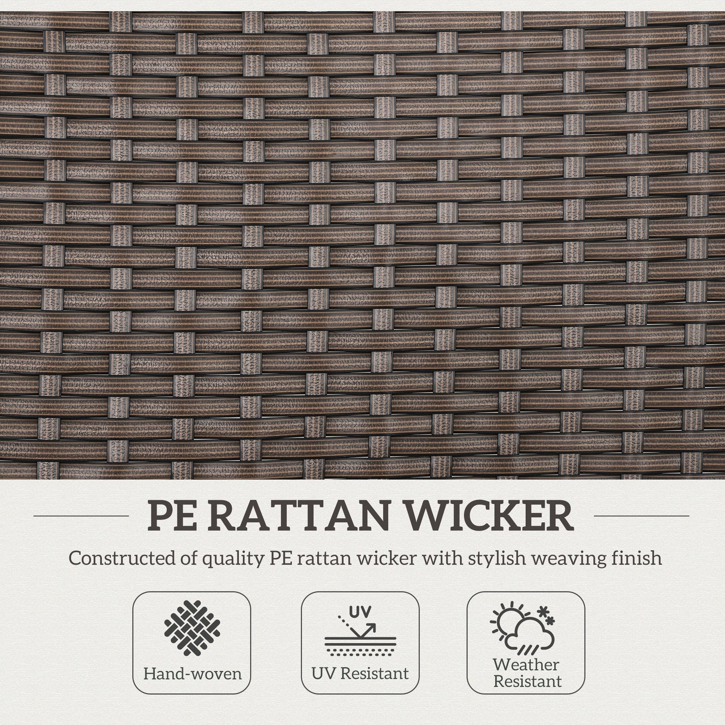 Outsunny 2 Pieces Outdoor Foldable Dining Chair with Armrests, High Backrest, for Garden, Camping, Balcony, Brown